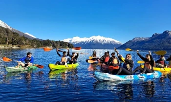 With LATITUR on Lago Traful, Neuquén, Argentina you can make Alquiler de Kayak Doble 1 hora en Lago Traful